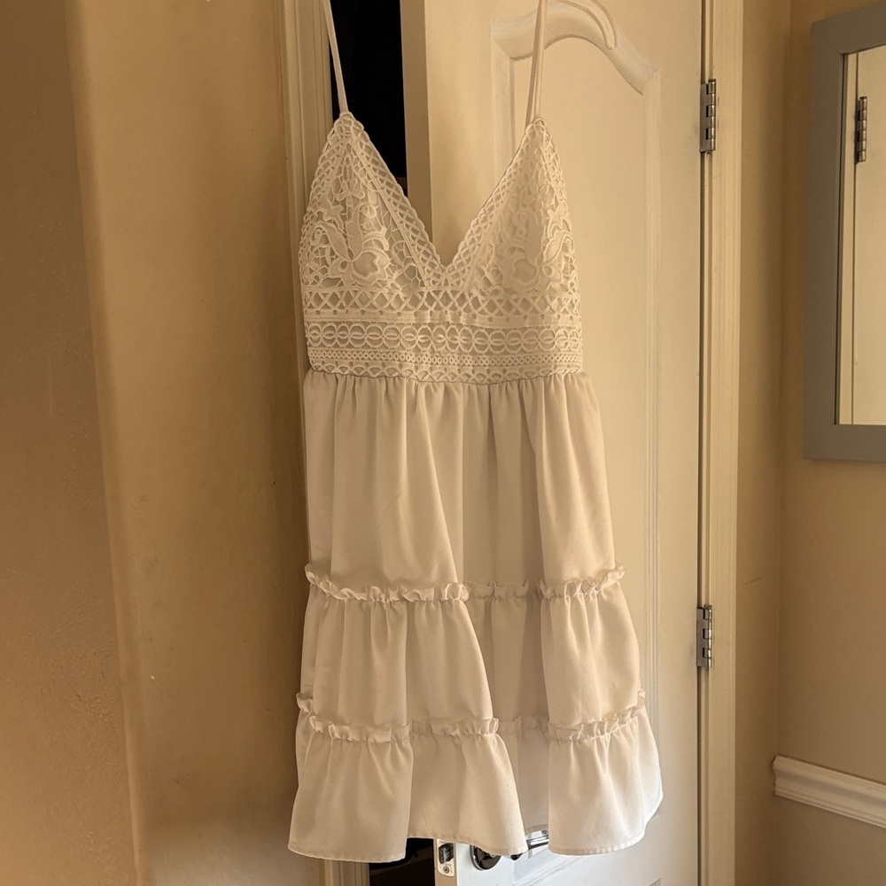 Say What? White Lace Babydoll Mini Dress